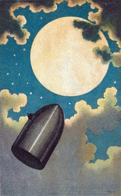 Illustratie voor De la Terre a la Lune van Jules Verne door Emile Antoine Bayard