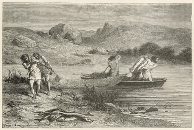 Vissers in de tijd van gepolijste steen door Emile Antoine Bayard