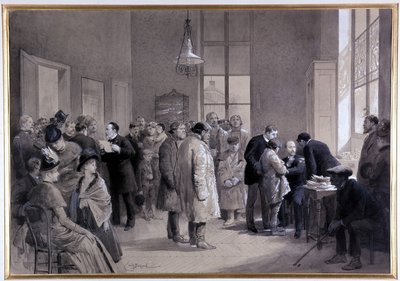 Scènes van inenting in het laboratorium van de Normale School in 1886 door Emile Antoine Bayard