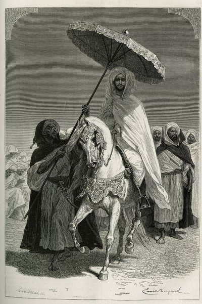 Sultan Hassan I van Marokko (geboren Moulay El Hassan) door Emile Antoine Bayard