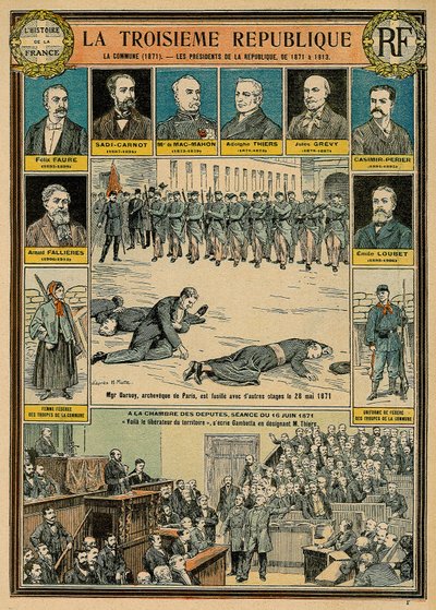 De Derde Republiek en haar presidenten van 1871 tot 1913 - de Commune van 1871 - Monseigneur Darbois, Aartsbisschop van Parijs, werd geëxecuteerd, doodgeschoten met andere gijzelaars op 28 mei 1871 - zitting van 16 juni 1871 in het Huis van Afgevaardigden door Emile Antoine Bayard