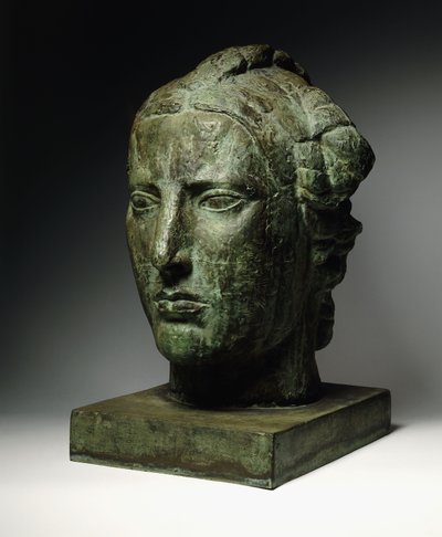 Hoofd van Vrijheid; Tete de Liberte, c.1914 (brons met groene patina) door Emile Antoine Bourdelle
