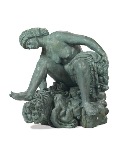 Grote hurkende baadster; Grande baigneuse accroupie door Emile Antoine Bourdelle
