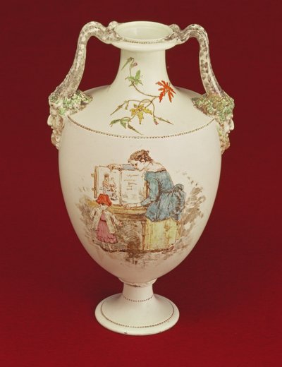 Wedgwood vaas, eind 19e eeuw door Emile Aubert Lessore