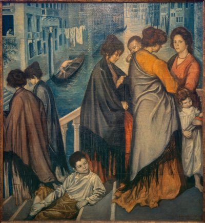 Op een brug in Venetië door Emile Bernard