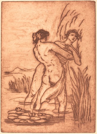 Koppel staand in water door Emile Bernard