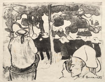 Les Bretonneries: Huwelijk in Bretagne (La Noce en Bretange) door Emile Bernard