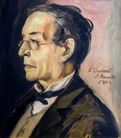 Portret van Paul Leautaud (1872-1956) schrijver en columnist. Schilderij door Emile BERNARD (1868-1941) - Olieverf op karton H: 48 cm; L: 41 cm - Musee Calvet, Avignon door Emile Bernard
