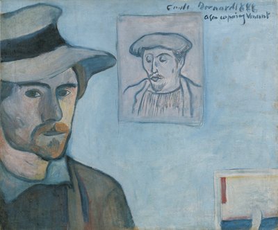 Zelfportret met portret van Gauguin door Emile Bernard