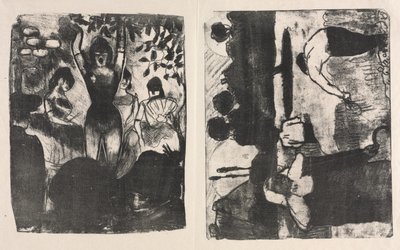 Zanger in het Café-Concert en De Oogsters (Les Moissonneurs) door Emile Bernard