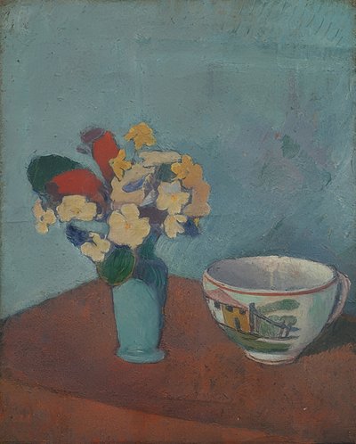 Vaas met bloemen en kopje. 1887-88 door Emile Bernard