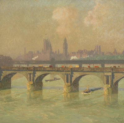 Waterloo Bridge en Hungerford Bridge door Emile Claus