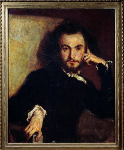 Portret van Charles Baudelaire (1821-1867) Schilderij door Emile Deroy (1820-1846) 1844 door Emile Deroy