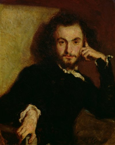 Portret van Charles Baudelaire (1821-67) 1844 door Emile Deroy
