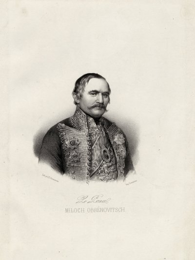 Milo Obrenovic I 1780-1860, Prins van Servië, ca. 1838 door Emile Desmaisons