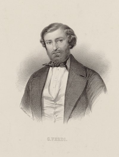 Portret van de Componist Giuseppe Verdi 1813-1901 door Emile Desmaisons