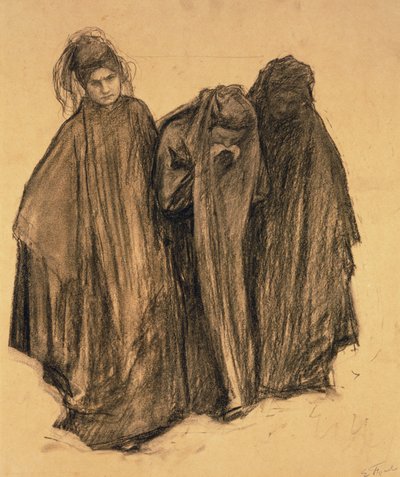 Studie voor La D0uleur, 1899 door Emile Friant