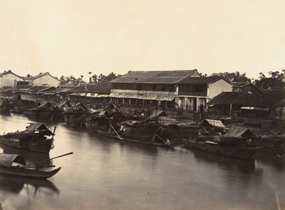 Vue de la Ville Chinoise Cholen Feuille No. 3, Saigon, Cochinchine, 1866 door Emile Gsell