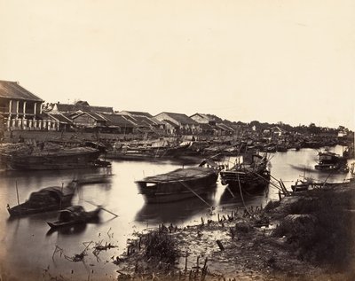 Vue de la Ville Chinoise Cholen Feuille No. 5, Saïgon, Cochinchine, 1866 door Emile Gsell