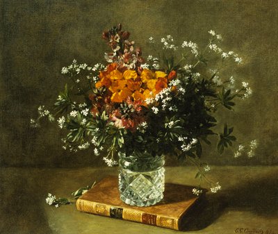Een bloemstilleven, 1872 door Emile Gustave Couder