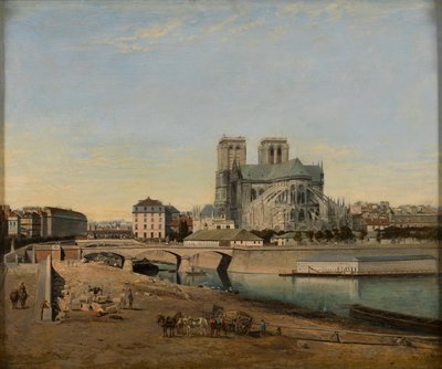 Apsis van de Notre-Dame, gezien vanaf de Quai de la Tournelle, 1860 door Emile Harrouart