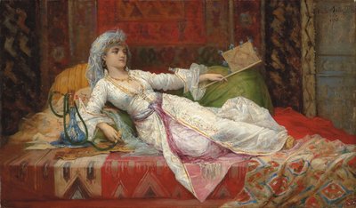 Liggende Turkse vrouw, 1895 door Emile Henri La Porte