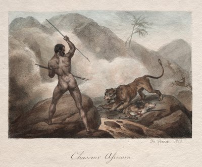 Afrikaanse jager door Emile Jean Horace Vernet