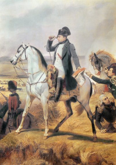 Detail van Napoleon uit de Slag bij Wagram, 6 juli 1809, 1836 door Emile Jean Horace Vernet