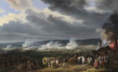 De slag bij Jemappes door Emile Jean Horace Vernet