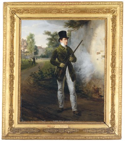 Gabriel Delessert in schietkleding door Emile Jean Horace Vernet