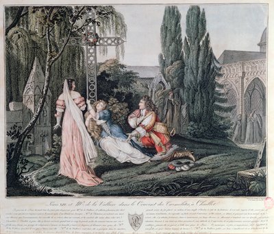 Lodewijk XIV achtervolgt Louise de la Valliere die na een ruzie in 1662 met de koning haar toevlucht had genomen in het Karmelietenklooster in Chaillot door Emile Jean Horace Vernet
