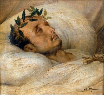 Napoleon op zijn sterfbed, mei 1821 door Emile Jean Horace Vernet