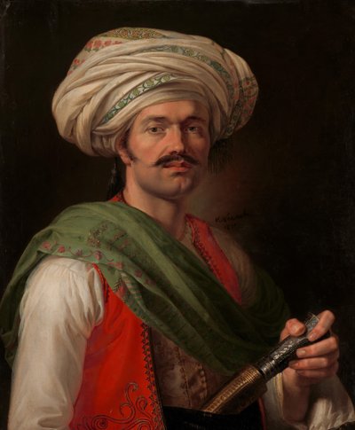 Portret van een Mameluk, naar verluidt Roustam Raza ca. 1781-1845, 1810 door Emile Jean Horace Vernet