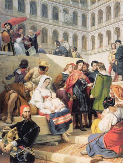 Raphael in het Vaticaan door Emile Jean Horace Vernet