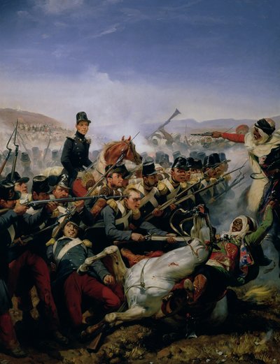 De slag bij Somah, 1839 door Emile Jean Horace Vernet