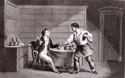 De schoenlapper en de financier, Fabel van La Fontaine door Emile Joseph Alexandre Gouget