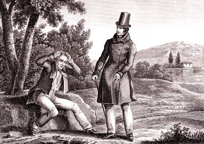 De vrek verliest zijn schat, Fabel van La Fontaine door Emile Joseph Alexandre Gouget