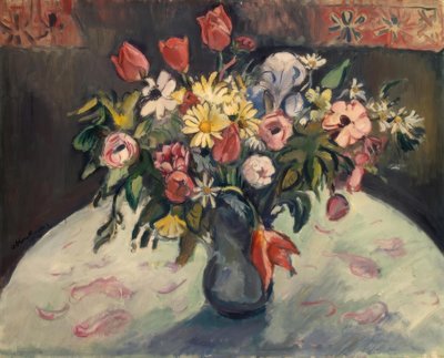 Bloemen (Tulpen en Madeliefjes) door Emile Othon Friesz