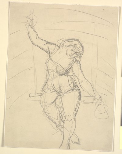 Vrouwelijke artiest zittend op trapeze door Emile Othon Friesz