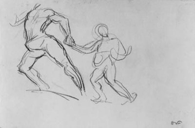 Twee figuren in beweging door Emile Othon Friesz