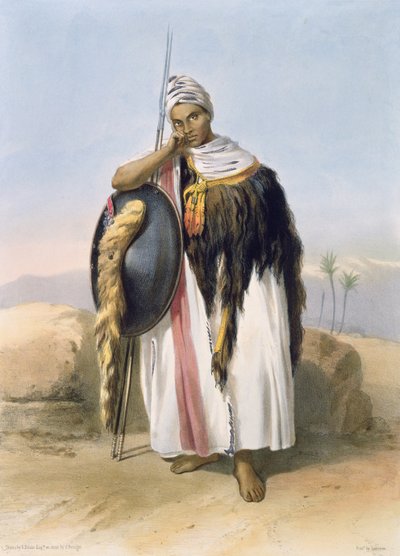 Krijger uit Amhara, Ethiopië, illustratie uit 