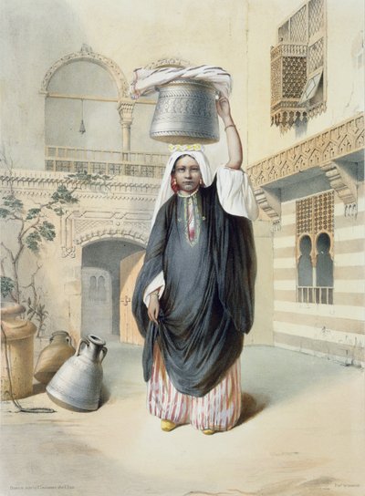 Jonge Arabische Meisje Terugkerend van de Hammam in Caïro, illustratie uit 