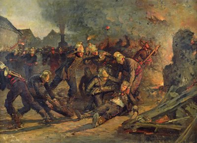 De dood van Lt. Kol. Froidevaux van de Parijse brandweer door Emile Renard