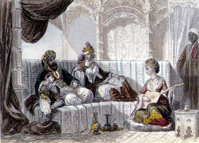 Interieur met een Bey en zijn familie, uit 