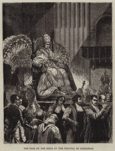 De Paus op de Sedia tijdens het Kaarsenfeest door Emile Theodore Therond