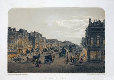 Boulevard du Temple, Parijs door Emile de la Tramblais