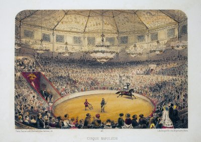 Cirque Napoleon (huidige wintercircus, rue Amelot, Parijs) door Emile de la Tramblais