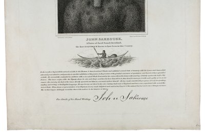 John Sakeouse, een inwoner van Jacob Sound, Groenland, de eerste Eskimo die bekend is dat hij in dit land was, 1816 door Emilia Anderson
