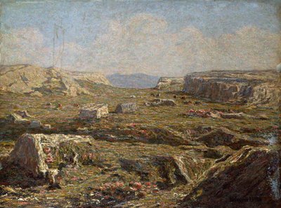 Rotsachtig landschap door Emilio Longoni