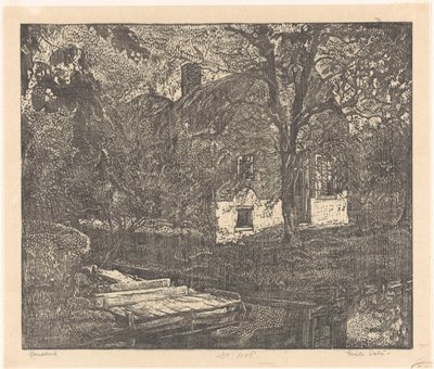 Boerderij aan het water door Emilius Wilhelmus Dehé (signed by artist)